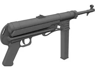 MP-40 Sub Machine Gun 3D Model preview
