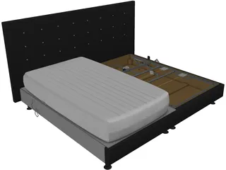 Adjustable Bed 3D Model preview