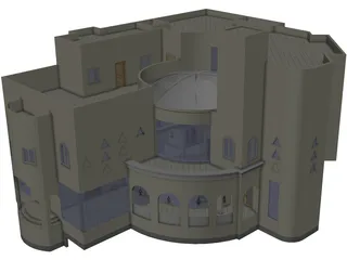 Villa 3 Floors 3D Model preview