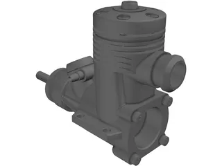 RC Engine Model 2cc 3D Model preview