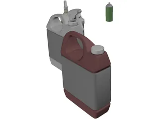 Spray Bottles 3D Model preview