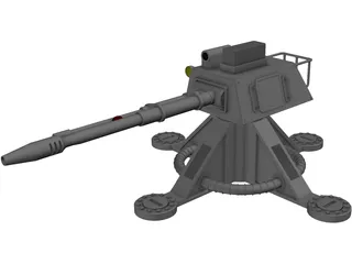 105mm Turret 3D Model preview