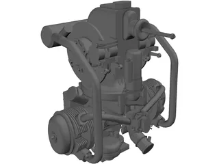 Citroen 2CV Engine 3D Model preview