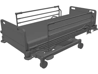Hospital Bed 3D Model preview
