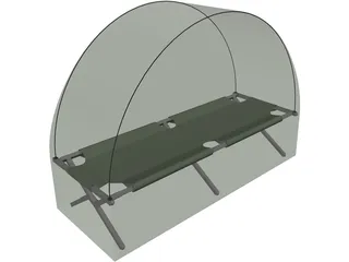 Folding Bed 3D Model preview