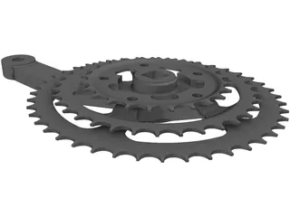 Crown Pedal Bicycle 3D Model preview