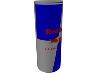 Red Bull Can 3D Model preview