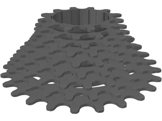 Cassette 9 Speed Rear 3D Model preview