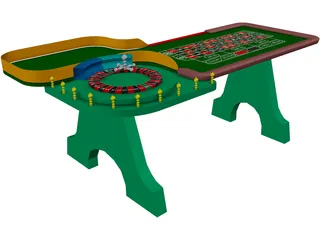 Roulette Table 3D Model preview