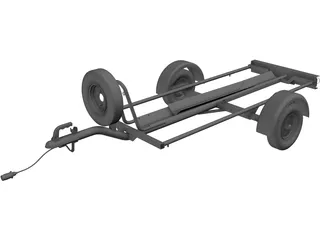 Motorcycle Trailer 3D Model preview