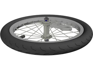 Wheel Bike Spoked 3D Model preview