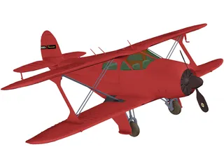 Beechcraft 17 Staggerwing 3D Model preview