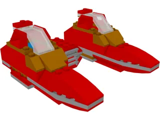 LEGO Twin Pod Cloud Car 3D Model preview
