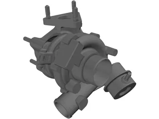 Turbo Garrett GT 12 with Wastegate 3D Model preview