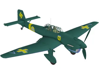 Junkers Ju 87B-1 Stuka 3D Model preview