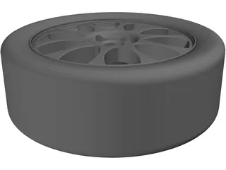 Wheel and Tire 17x8 3D Model preview