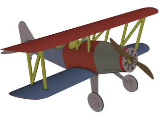 Mickys Doppeldecker Airplane 3D Model preview