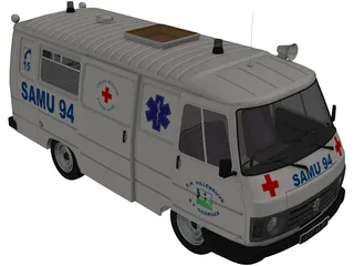 Ambulance Peugeot 3D Model preview