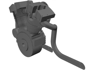 Harley Davidson Engine 3D Model preview