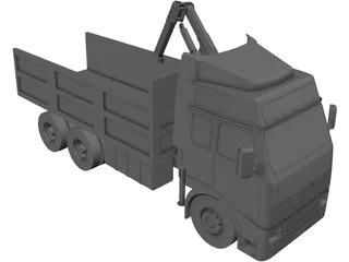 Volvo Truck 6X4 Crane 3D Model preview