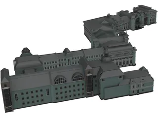 Russian Train Station in Moscow 3D Model preview