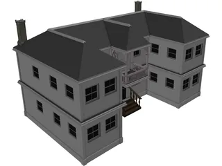 2-Story Vacation House 3D Model preview