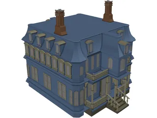 2-Story Victorian House 3D Model preview