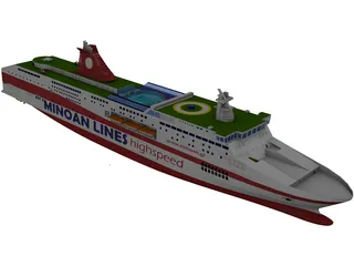 Cruise Ship Europe 3D Model preview