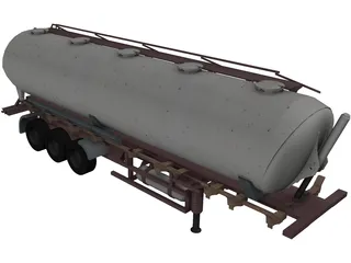 Tanker Trailer 3D Model preview