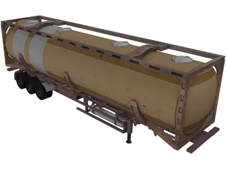 Tanker Trailer 3D Model preview