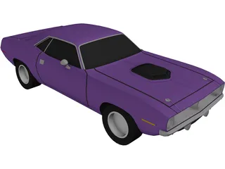 Plymouth Cuda 440 (1973) 3D Model preview