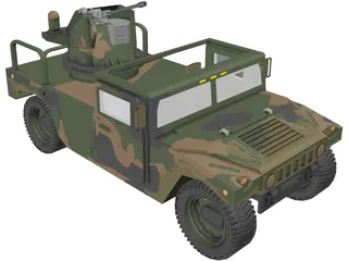 Hummer H1 Army 3D Model preview