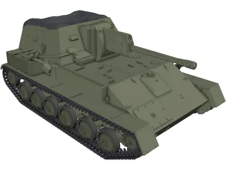 SU-76M 3D Model preview