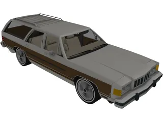 Mercury Colony Park (1986) 3D Model preview