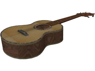 Ukulele Guitar 3D Model preview