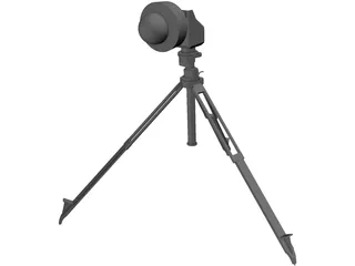 Axis PTZ Camera on Tripod 3D Model preview