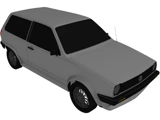 Volkswagen Polo (1986) 3D Model preview