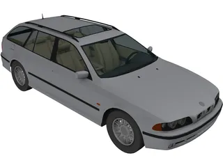 BMW 528i Touring (2001) 3D Model preview