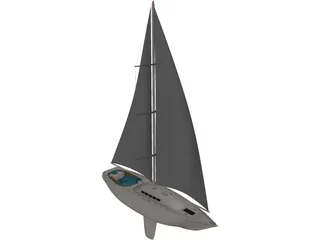 Plam Boat 3D Model preview