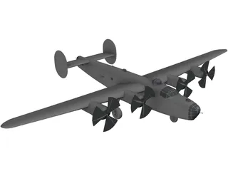 Consolidated B-24 Liberator 3D Model preview