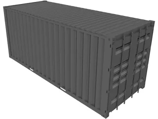 Shipping Container 20x08x08ft Movable Doors 3D Model preview