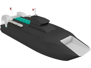 Catamaran 3D Model preview