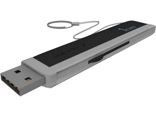 Sony Pen Drive 1Gb 3D Model preview