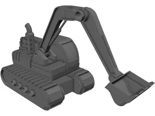 Excavator 3D Model preview