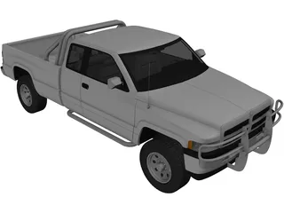 Dodge Ram Extended Cab (1996) 3D Model preview