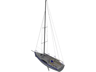 K800 Sail Yacht 3D Model preview