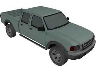 Ford Ranger XLT Crew Cab (2005) 3D Model preview
