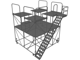 CL-215 Maintenence Scaffold 3D Model preview