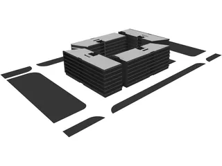 Office Building Justice City Madrid 3D Model preview