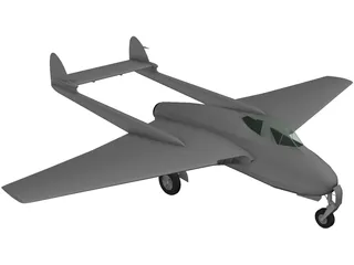 De Havilland D.H. 100 Mk.50 Vampire 3D Model preview
